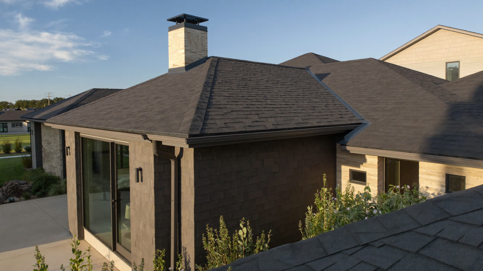 Repaired architectural shingle roof on a ranch home in Ellisville